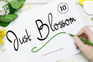 Just Blossom Script Handwritten Font for Makers