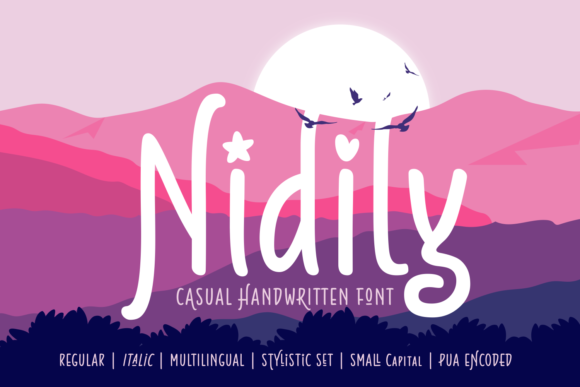 Nidily Script Handwritten Font for Romantic Design Projects